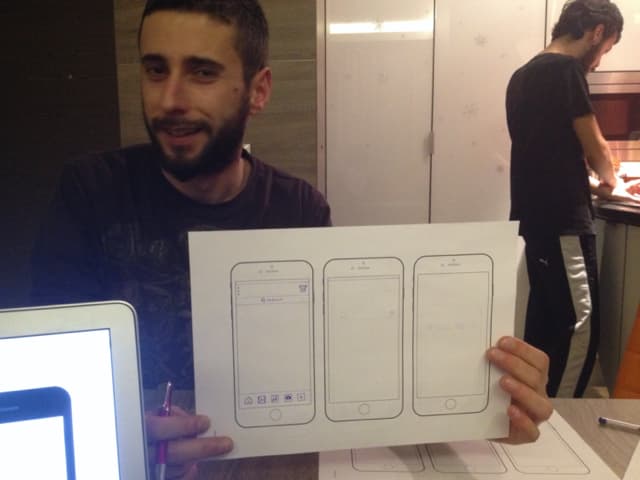 The first app wireframes made by hand and with a lot of love by our designer
